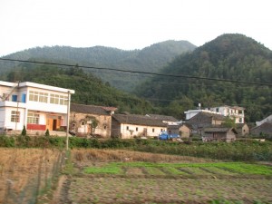 Chinese "hinterland" with bamboo forests in the background