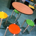 Bamboo table - fun colours for a restaurant