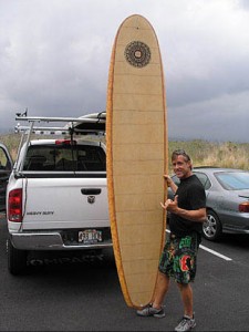 Bamboo surfboard by Gary Young