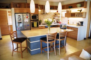Bamboo kitchen cabinets and counter tops